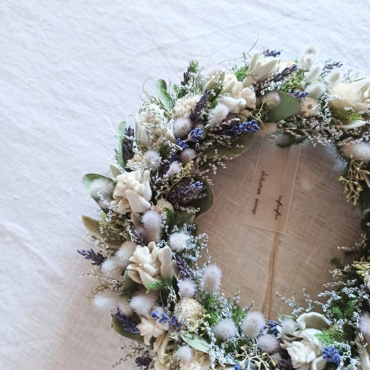 ドライフラワー リース シャビーシック ホワイト インテリア 雑貨